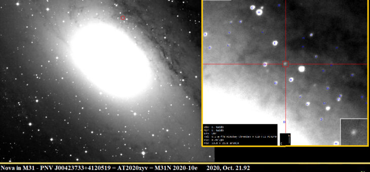 Scoperta stella Nova AT2020xyv nella galassia di Andromeda M31
